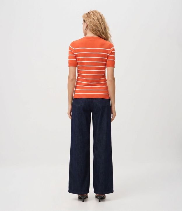 Blusa Manga corta en Punto con Estampa Rayada 3