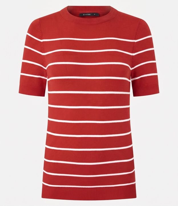Blusa Manga corta en Punto con Estampa Rayada 5