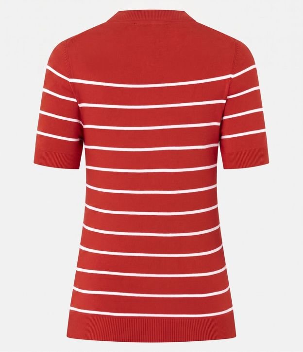Blusa Manga corta en Punto con Estampa Rayada 6