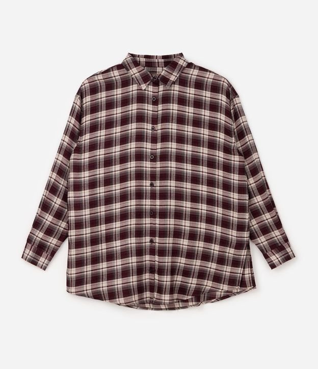 Camisa de Cuadros en Viscosa con Manga Larga Curve & Plus Size 5