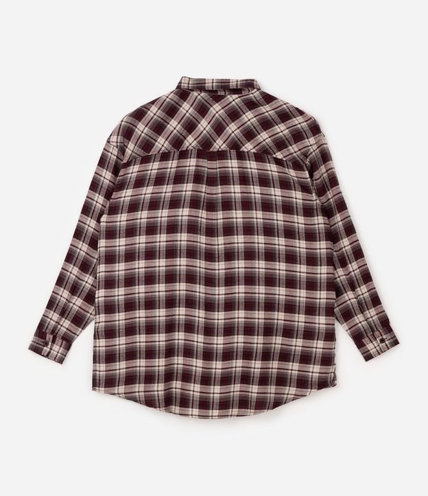 Camisa de Cuadros en Viscosa con Manga Larga Curve & Plus Size 6