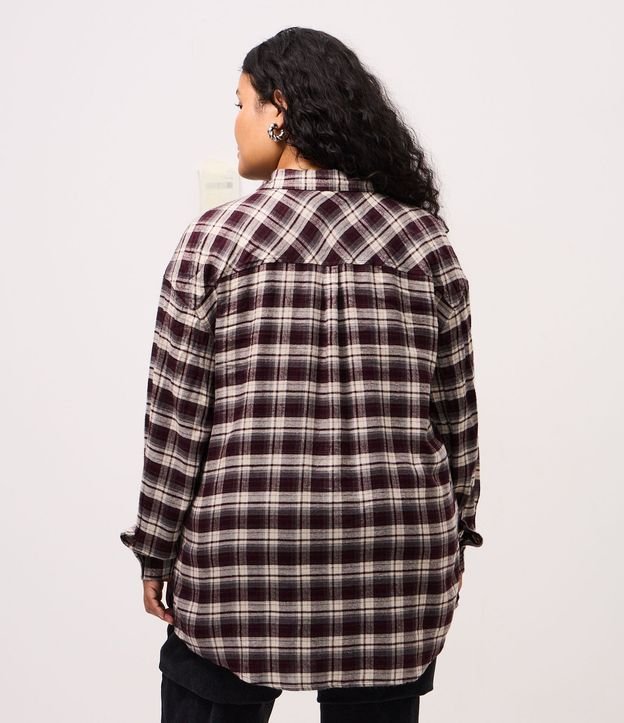 Camisa de Cuadros en Viscosa con Manga Larga Curve & Plus Size 4