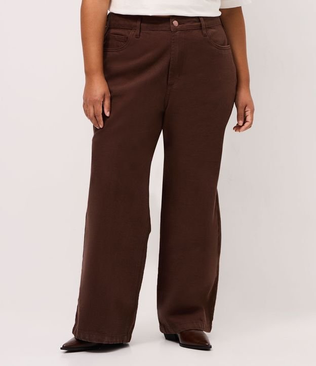 Pantalón  Wide Leg en Sarga con Elástico Interno Curve & Plus Size 2
