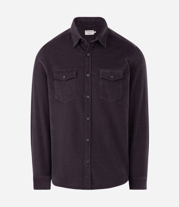 Camisa en Terciopelo con Bolsillos Delanteros 5