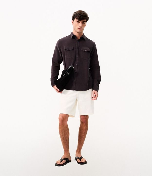 Camisa en Terciopelo con Bolsillos Delanteros 2