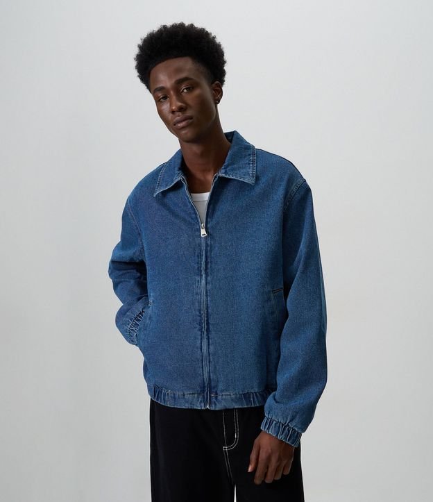 Campera Jeans Bomber con Cremallera