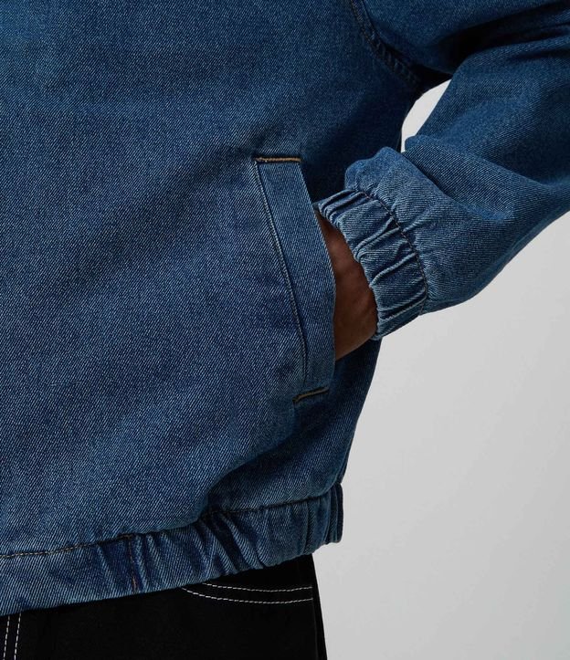 Campera Jeans Bomber con Cremallera 4