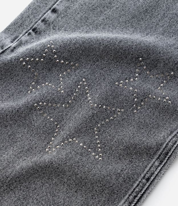 Pantalón Wide Leg Infantil en Jeans con Estrellas de Brillos - Talle 5 a 14 años 6