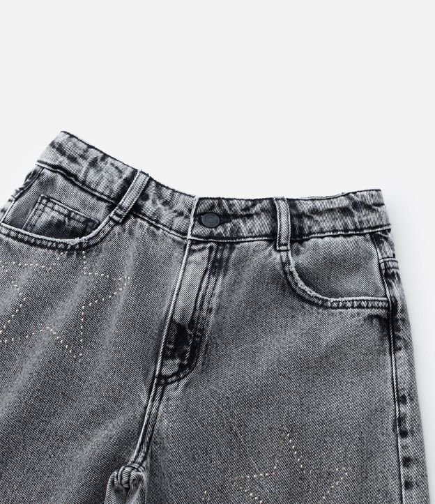 Pantalón Wide Leg Infantil en Jeans con Estrellas de Brillos - Talle 5 a 14 años 7
