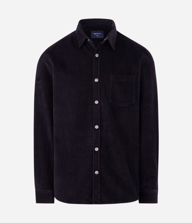Camisa en Terciopelo con Bolsillo en el Pecho y Abotonado 7