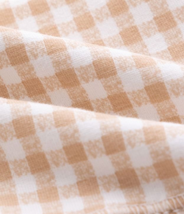 Pantalón Legging Infantil en Algodón de Cuadros con Encaje – Talle 0 a 18 Meses 4