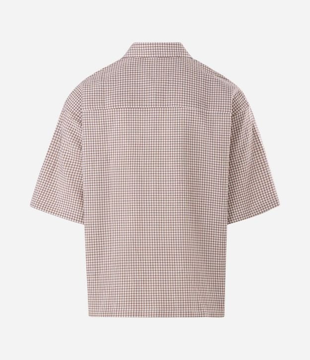 Camisa Oversized en Algodón con Textura Grid y Lettering Eclipse 6
