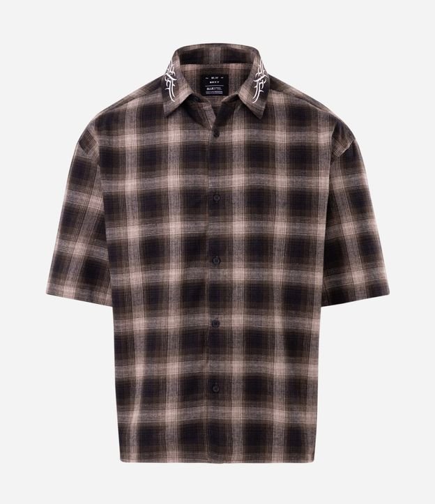 Camisa de Cuadros Boxy con Lettering 5