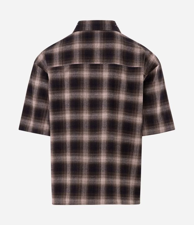 Camisa de Cuadros Boxy con Lettering 6