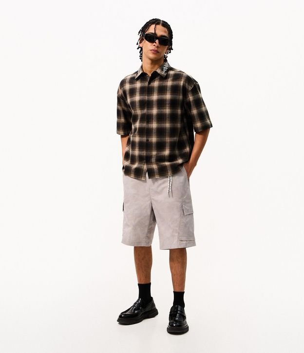 Camisa de Cuadros Boxy con Lettering 2