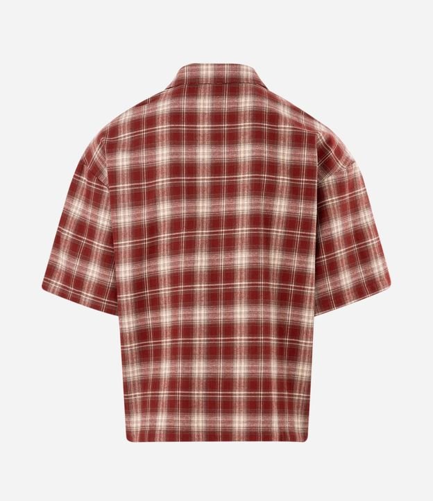 Camisa Relaxed en Franela de Cuadros con Cremallera 6