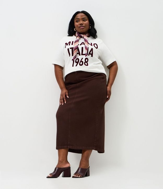 Pollera Midi Cotele con Encaje Curve & Plus Size