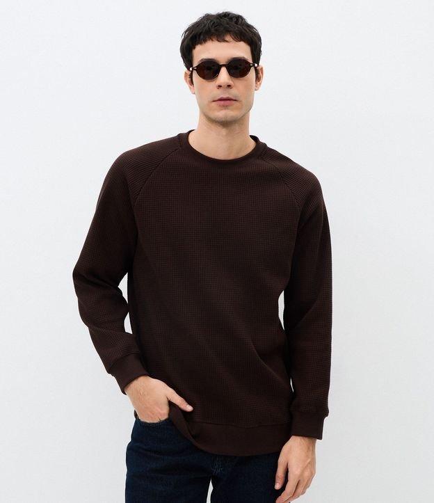Buzo Masculino Waffle en Algodón con Cuello Redondo 4