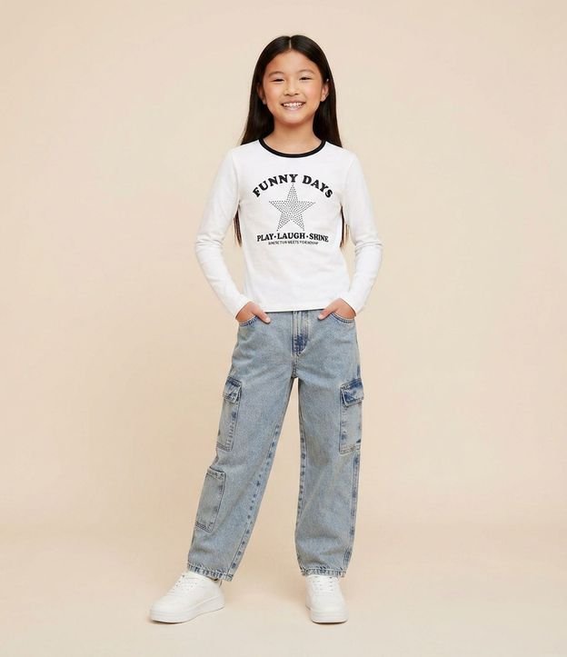 Pantalón Infantil Jeans Slouchy Cargo – Talle 7 a 16 años