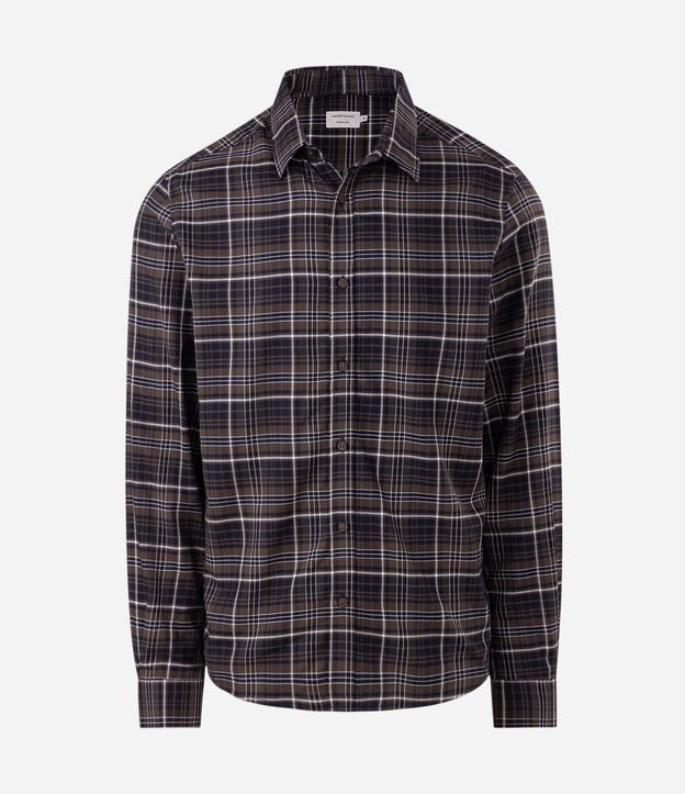 Camisa Manga Larga en Franela y Estampa de Cuadros