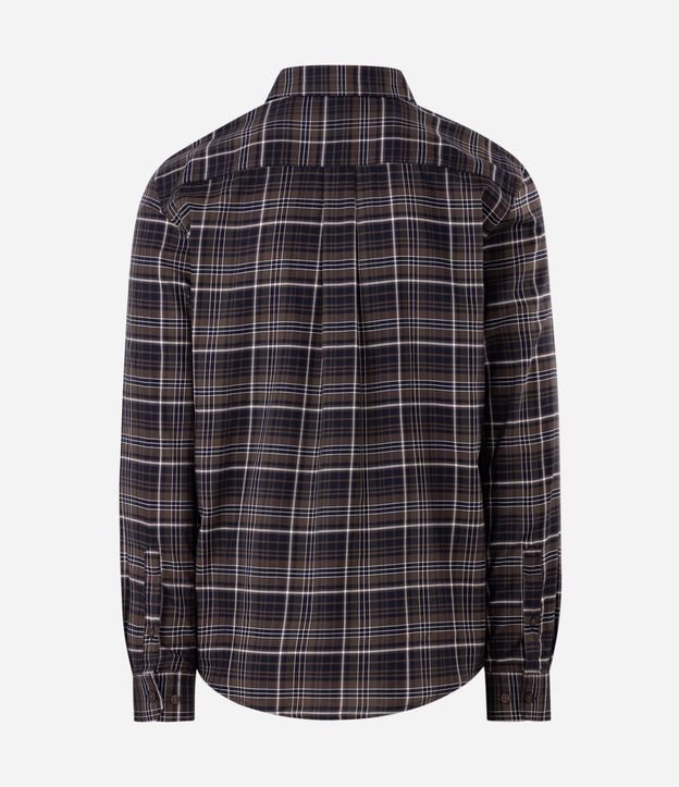 Camisa Manga Larga en Franela y Estampa de Cuadros 2