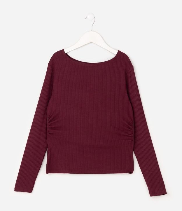 Blusa Infantil en Algodón con Drapeado Lateral - Talle 5 A 16 años 2