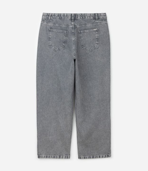 Pantalón de Jean Recto Cinza con Brillos Curve & Plus Size 7