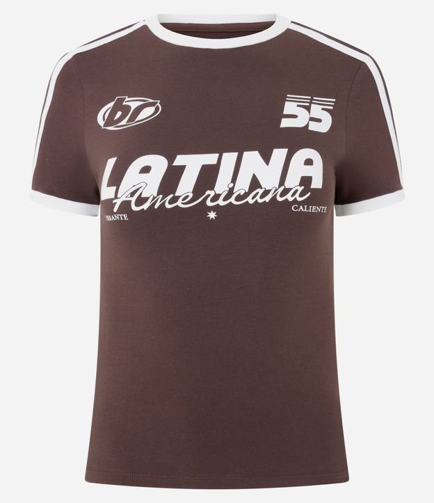 Remera New T-shirt con Lettering Latina y Detalles Contrastantes 5