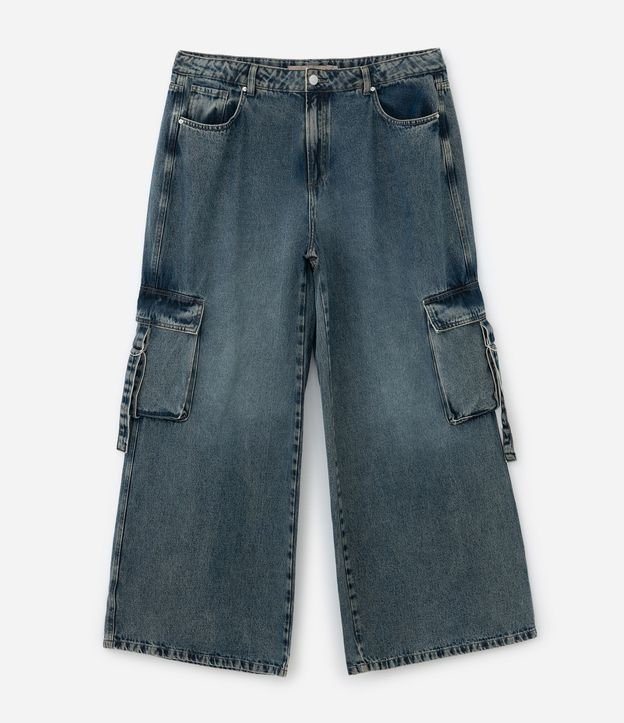 Pantalón de jean Wide Leg con Bolsillo Cargo Curve & Plus Size 8