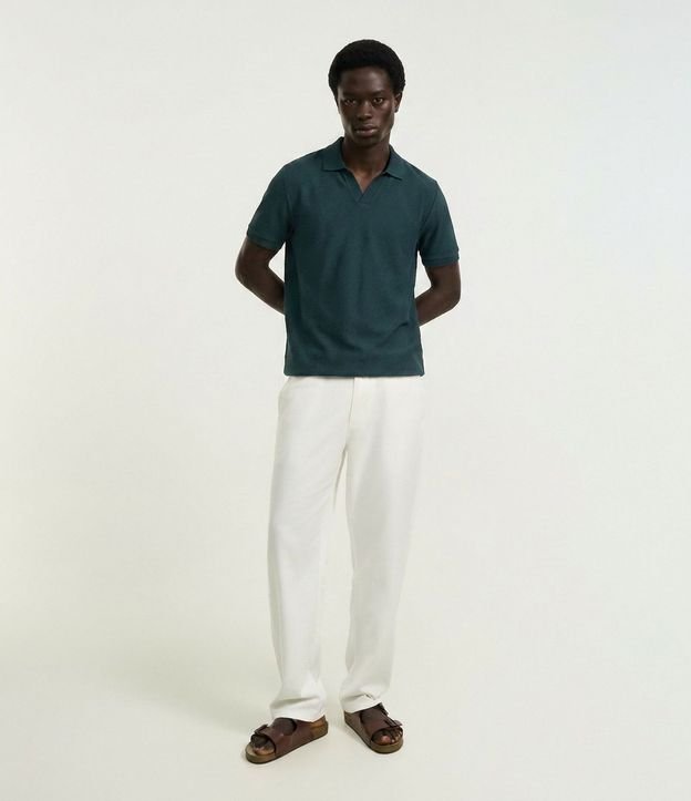 Remera Polo Comfort en Algodón con Textura
