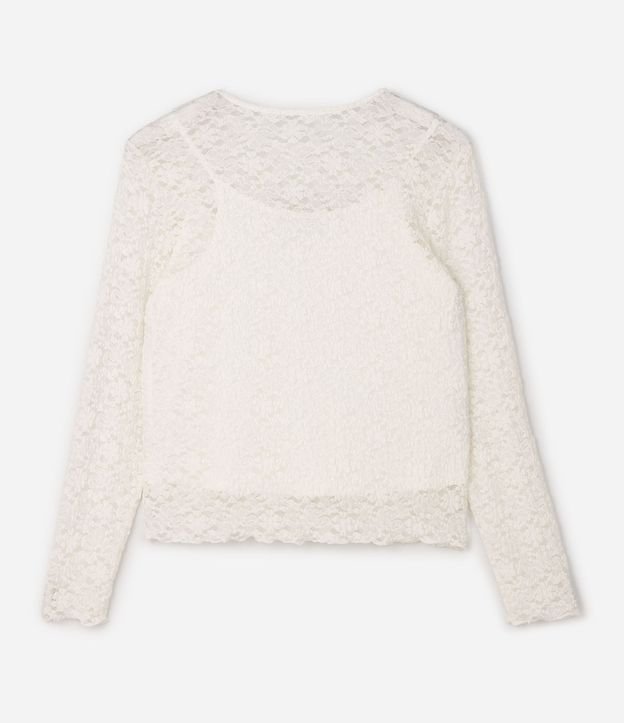Blusa de Encaje Floral Manga Larga Curve & Plus Size 5