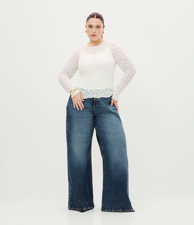 Blusa de Encaje Floral Manga Larga Curve & Plus Size 2