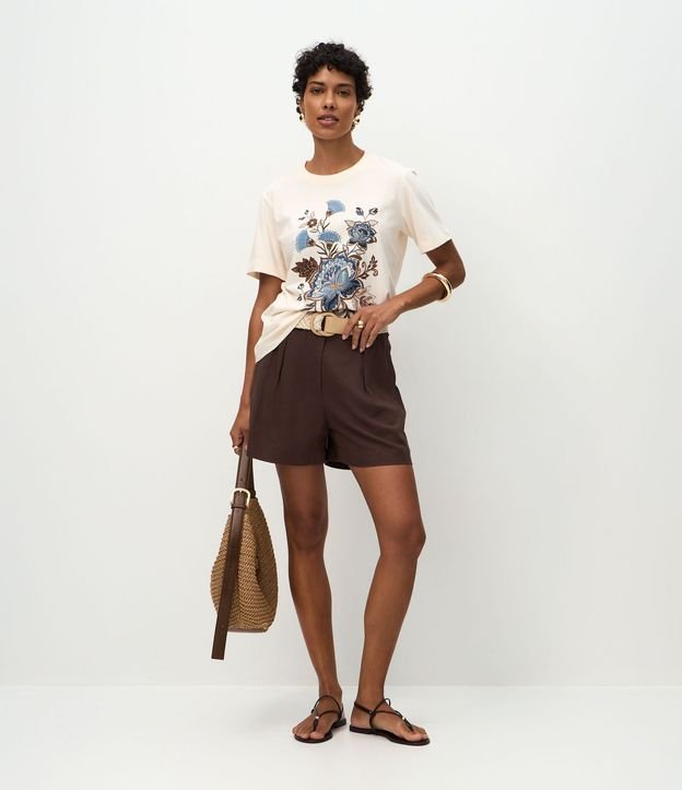 Blusa en Algodón con Manga Corta y Estampa Floral 2