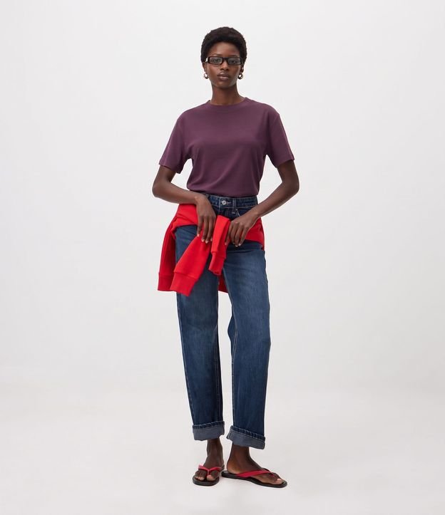 Blusa en Algodón Pima con Cuello Redondo