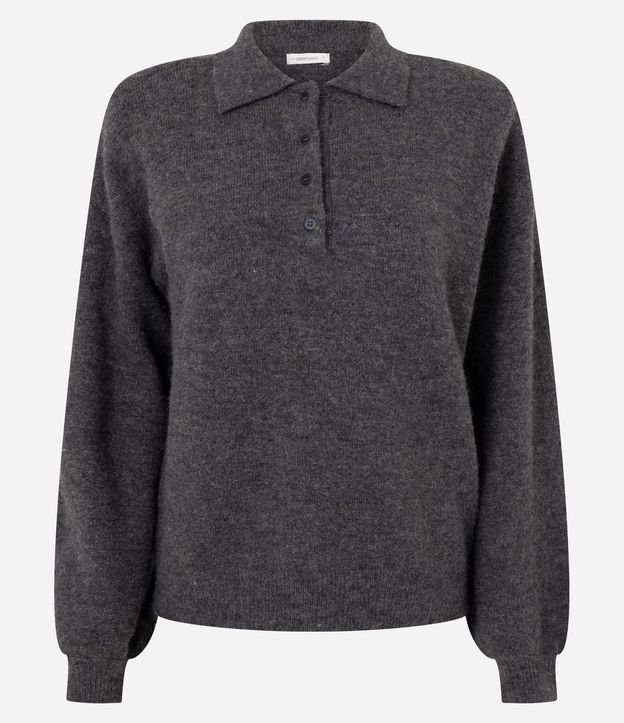 Suéter Regular en Punto Pesado con Cuello Polo 5