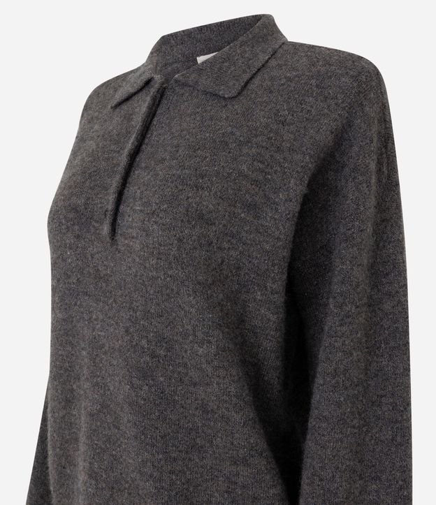 Suéter Regular en Punto Pesado con Cuello Polo 6