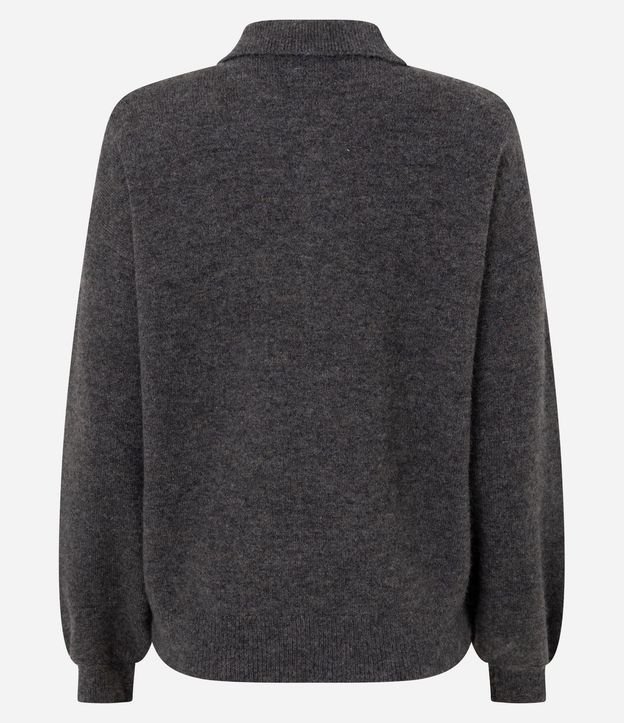 Suéter Regular en Punto Pesado con Cuello Polo 7