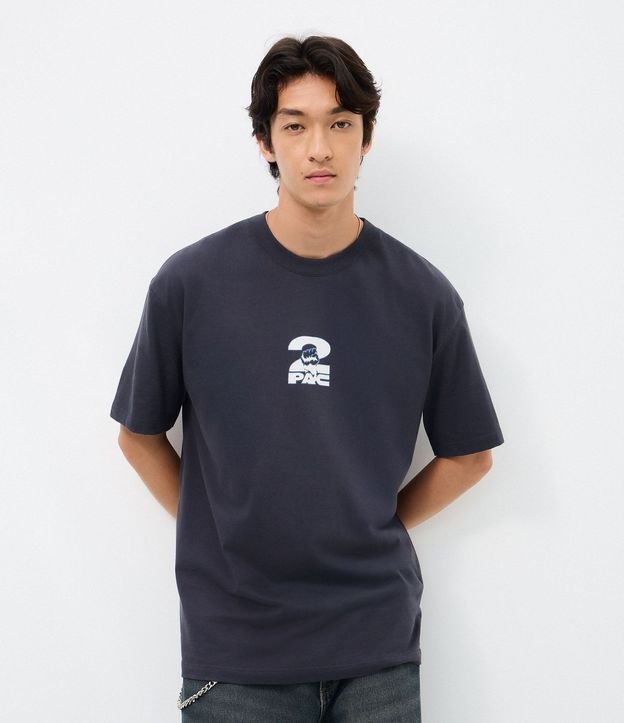 Remera Relaxed Manga Corta en Algodón Tupac