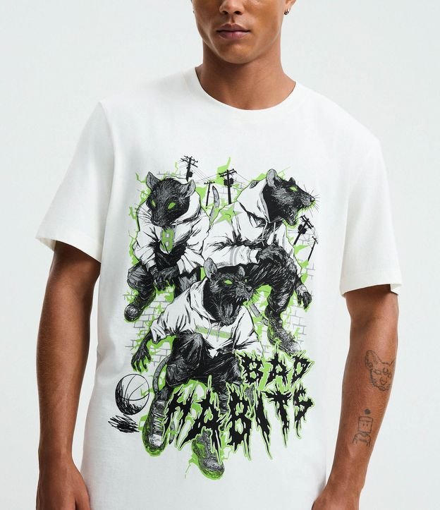 Remera Manga Corta con Estampado Bad Habits 4