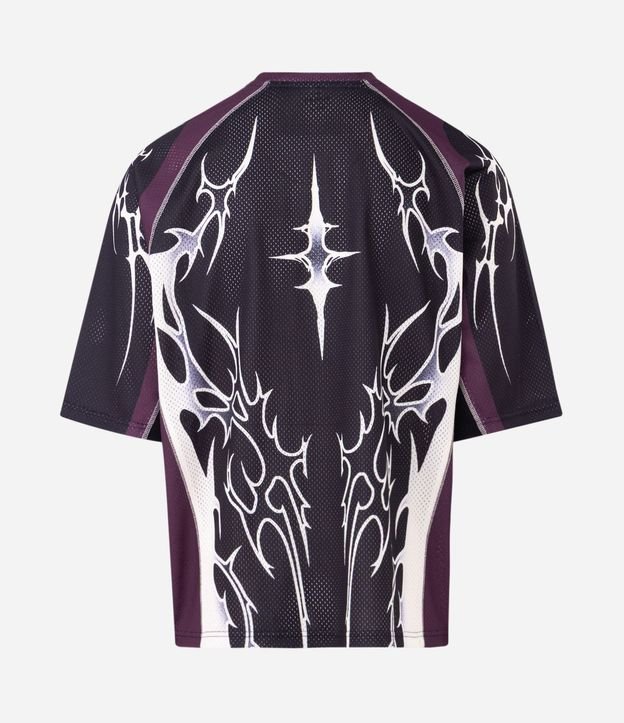 Remera Mesh Oversized con Estampa Tribal 7