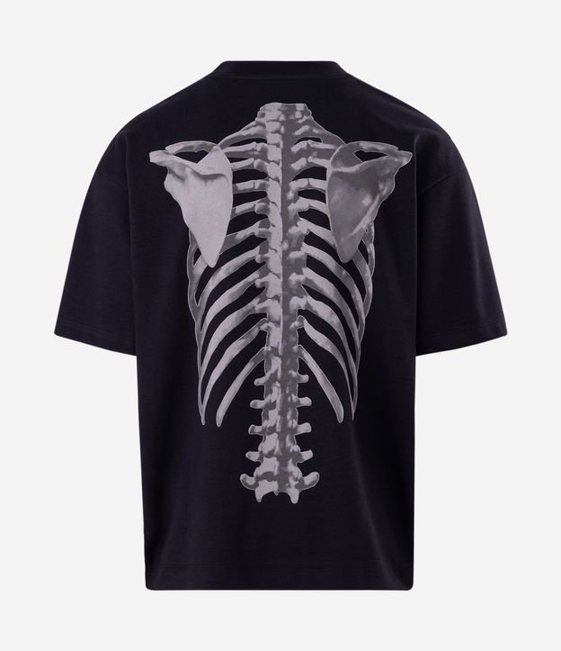 Remera Overboxy en Algodón con Estampado Lettering Brutal y Esqueleto 6