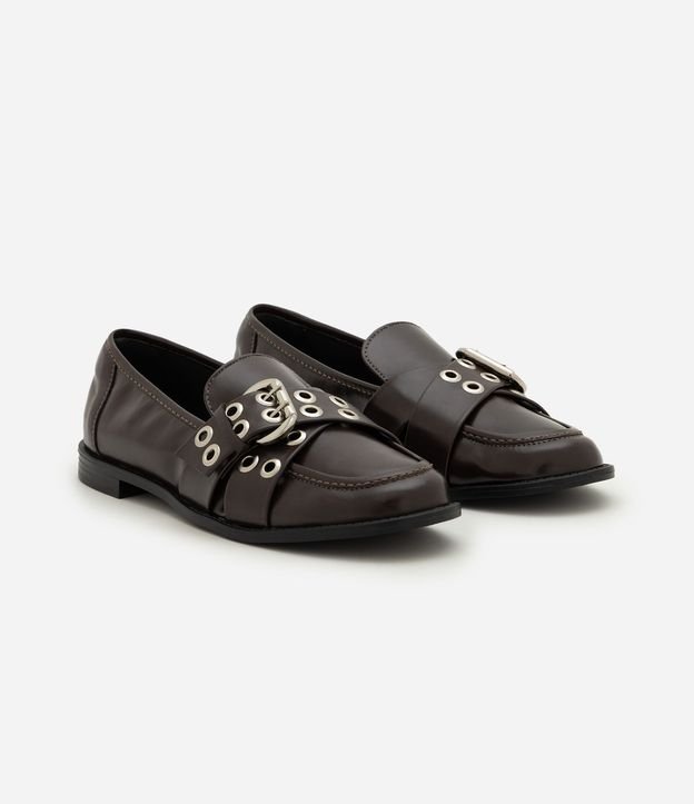 Mocasín en PU con Tiras Cruzadas y Ojal 3