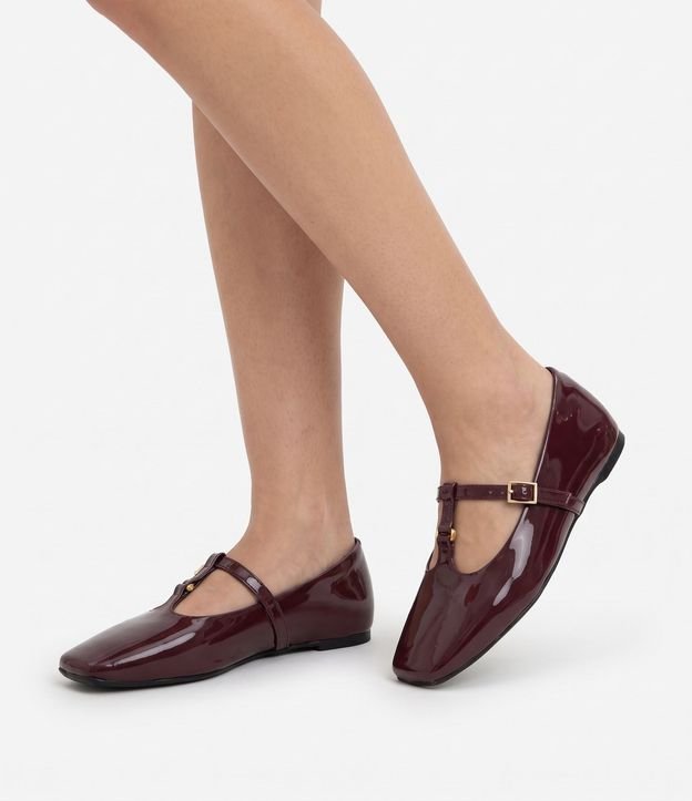 Ballerina PU con Punta Cuadrada y Salomé 1