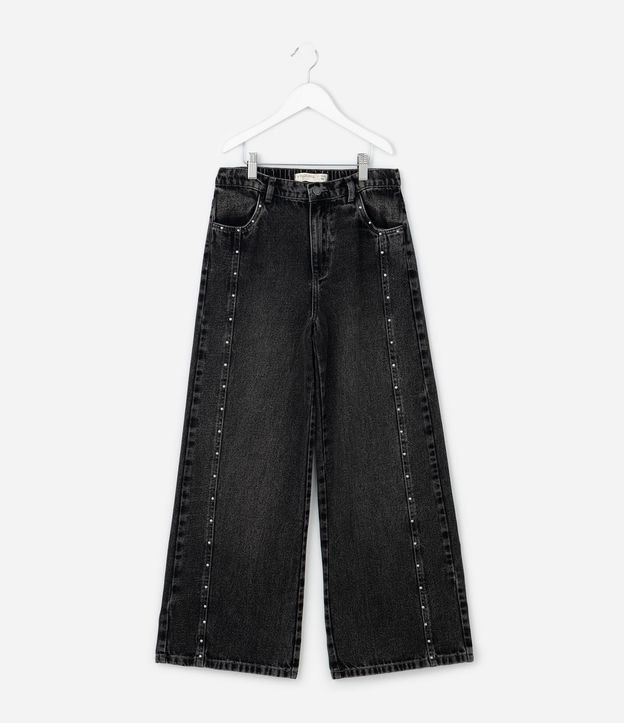 Pantalón de Jean Negro con Tachuelas Laterales - Talle 5 aos 16 años 2
