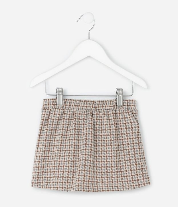 Short Pollera Tweed Pied-de-Poule Plisada - Talle 1 a 6 años 2