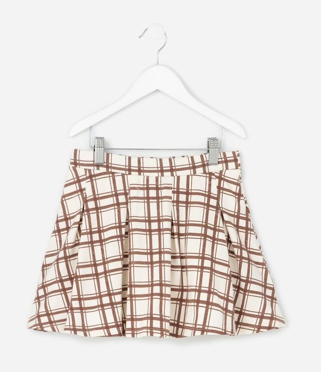 Pollera Infantil de Cuadros con Pliegues y Shorts Interno – Talle 7 a 16 años 2