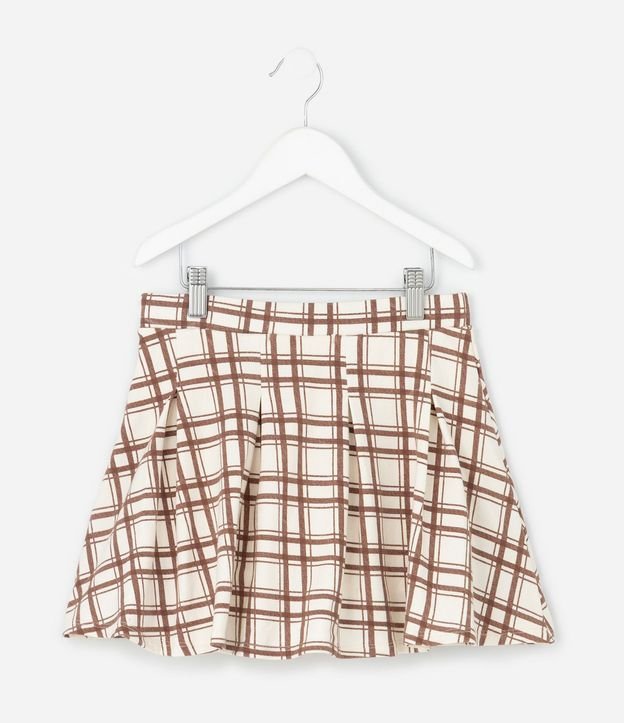 Pollera Infantil de Cuadros con Pliegues y Shorts Interno – Talle 7 a 16 años 3