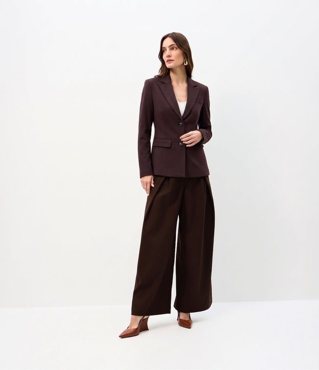 Blazer Acinturado en Punto Roma con Cuello Solapa 2