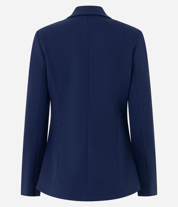Blazer Acinturado en Punto Roma con Cuello Solapa 6
