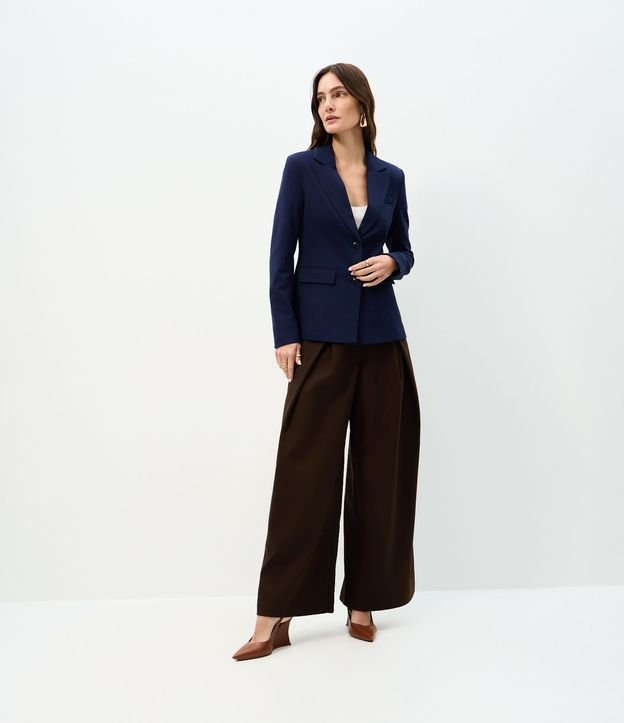 Blazer Acinturado en Punto Roma con Cuello Solapa 2